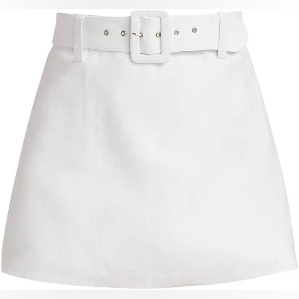 Faithfull The Brand Celia Skort with belt White Linen shorts skirt